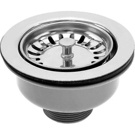 Collection Sink : Panier de vidange en acier inoxydable de 114 mm avec bonde et tuyau d'évacuation, compatible avec les éviers de 83 à 90 mm de diamètre. Accessoires pour évier de cuisine. (1/5)