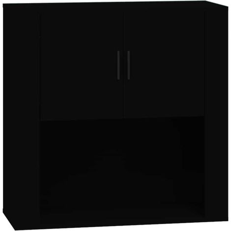 Maison Exclusive - Armario de pared madera contrachapada negro 80 (1/5)