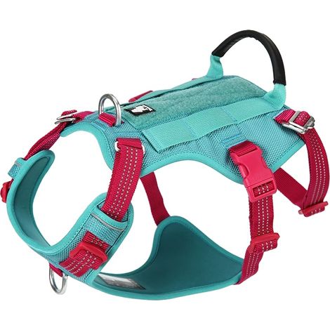 Harnais pour Chien, Ajustement Réglable, Caractéristiques de Sécurité Réfléchissantes, Bleu, XL (1/2)