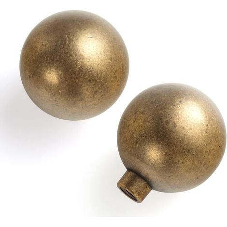 Poignées de meubles - conviennent aux armoires, meubles de salle de bain, boîtes à outils et divers meubles - Lot de 2, couleur laiton, diamètre 20 mm (1/4)