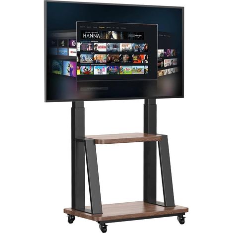 Support TV à roulettes pour téléviseur de 32 à 75 ", charge maximale : 50 kg, réglable en hauteur, support TV universel, VESA max 600 x 400 cm, avec roulettes (1/5)