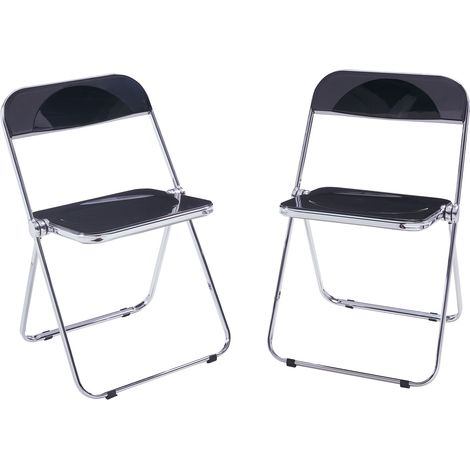 Klappstuhl Pornainen 2er Set Schwarz [en.casa]