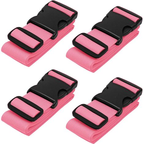 Lot de 4 sangles pour valises, conçues pour maintenir les bagages fermés pendant les déplacements. Réglables et pratiques, elles conviennent aux valises, sacs de voyage et différents types de bagages. (1/3)