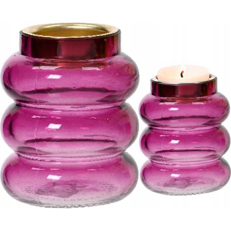 Porte-bougie chauffe-plat décoratif en verre 8,5 x 7 cm 1 pièce (1/4)