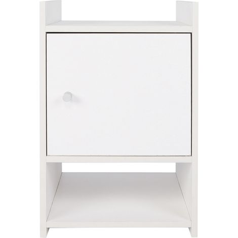 Table de chevet - Modèle moderne en panneaux de particules 30x30x47cm avec rangement à deux niveaux et une porte, style campagne (1/5)