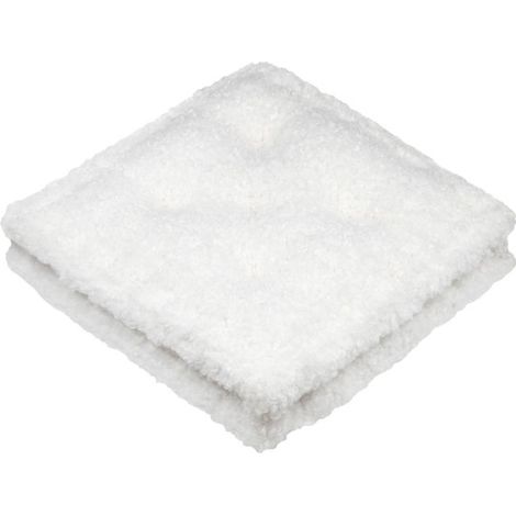 Coussin de sol uni écru bouclette 45x45cm - 45x45cm - Ecru (1/2)
