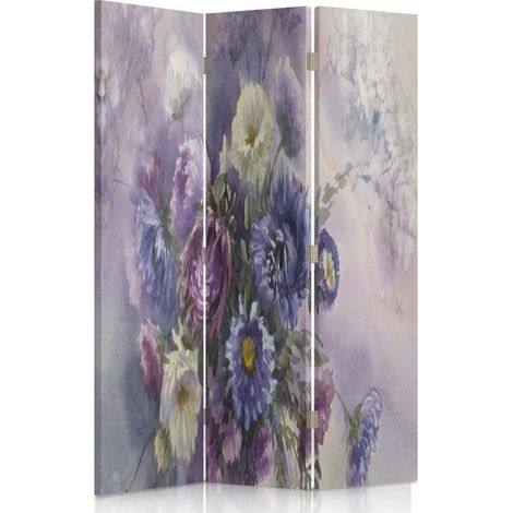 Paravento bilaterale 360, Bouquet di fiori viola - 110x170 (1/5)