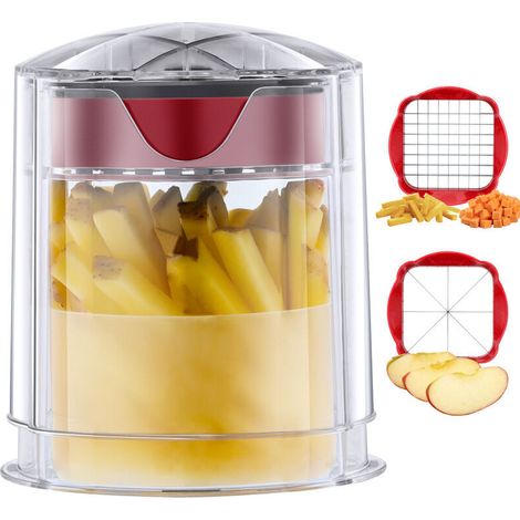Coupe Frites, Découpe Légumes à Coupe Rapide, Coupe Fruits Wedger Facile à Nettoyer, Coupe Pommes pour Légumes et Fruits avec 2 Lames de Doupe