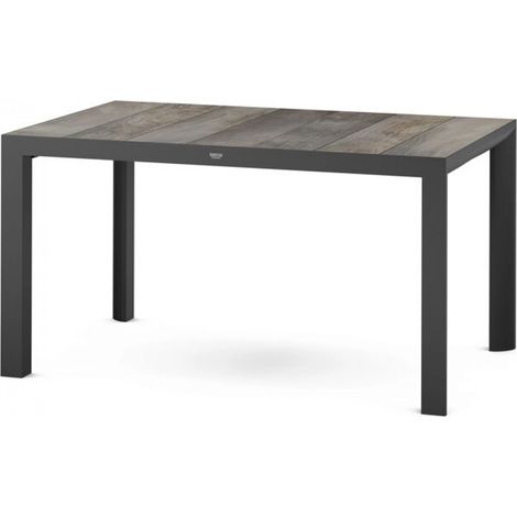 Siena Garden Silva Dining Tisch 140x90 cm – Aluminium (matt anthrazit) & Keramikplatte (washed grey) (1/5)