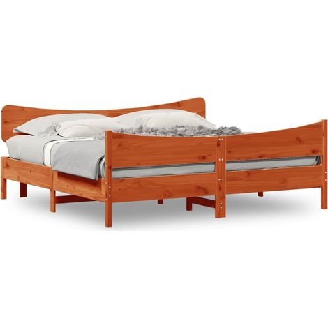 Maison Exclusive - Massivholzbett ohne Matratze Wachsbraun 200x20