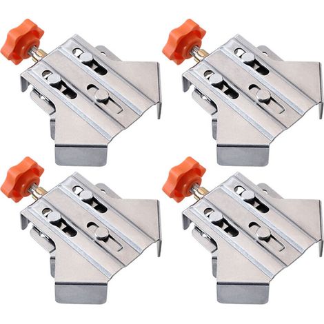 4-Piece Stainless Steel Angle Clamps, 90-Degree Fixing Jig with Movable Design for Home Decor Projects, Woodworking, Compact and Lightweight (1/5)