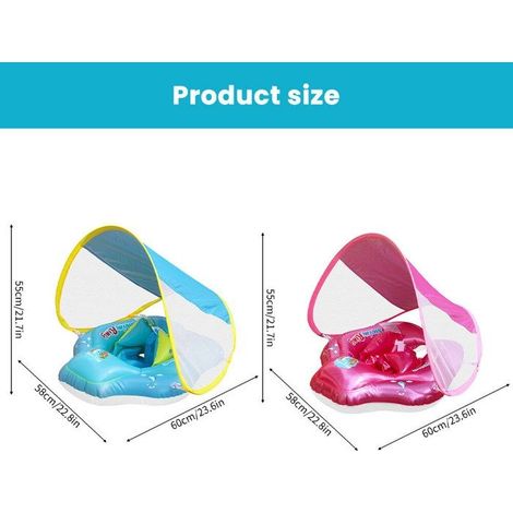 Bouée Pour Bébé, Siège De Piscine Pour Bébé Avec Auvent Amovible Pour Bouee Pour Bebe Anneau De Bain Gonflable Pour Enfants 37162 B