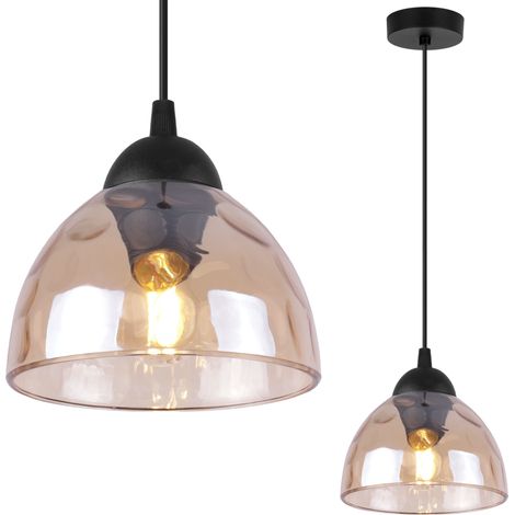 LAMPADA A SOSPENSIONE VENEZIA 1 LAMPADA PIATTA MIELE PARALUME MIELE E27 (1/5)