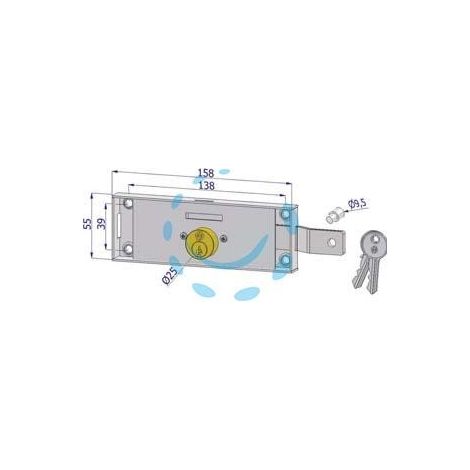 SERRATURA PER SERRANDA LATERALE CILINDRO FISSO TONDO - DX (2275DZB4508XX2)