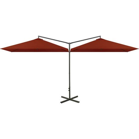 Maison Exclusive - Doppel-Sonnenschirm mit Stahl-Mast 600x300 cm (1/5)