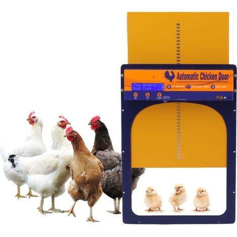 Porte de poulailler automatique à énergie solaire, programmable et contrôlée par télécommande photosensible, avec réglage de l'heure, porte pour animaux de compagnie en alliage d'aluminium étanche IP4 (1/5)
