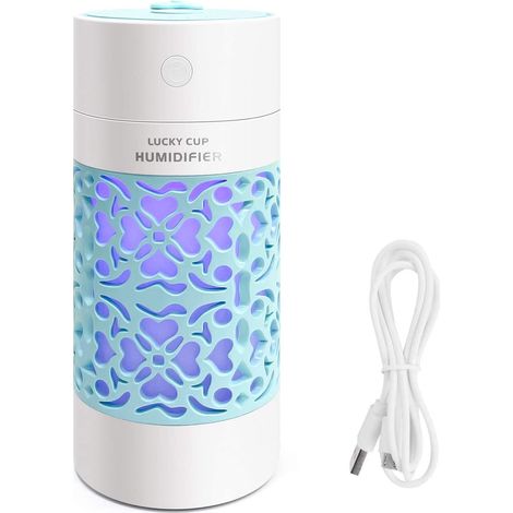 Humidificador de aire para bebés, mini humidificador de aire de 250 ml, humidificador silencioso, función de apagado automático sin agua, adecuado para dormitorio, oficina, automóvil (1/5)