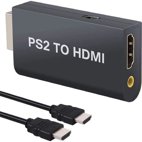 Adaptateur de Convertisseur HDMI PS2,Convertisseur PS2 à HDMI + 3,5mm Audio Headphone, 480i, 576i, 480p A232 (1/4)