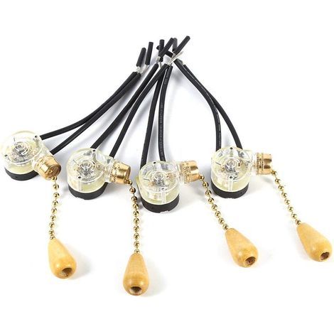 Lntyq 4 Pcs Tirer Interrupteur Maison Ventilateur Lampe Mur Lumière Remplacement Tirer la Chaîne Cordon Commutateur (1/5)