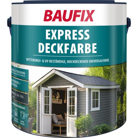 BAUFIX Express Deckfarbe anthrazitgrau matt, 2.5 Liter, Wetterschutzfarbe (1/5)