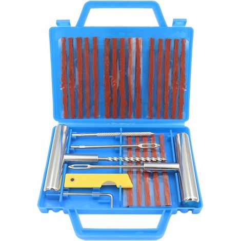 Kit di riparazione pneumatici da 28 pezzi, attrezzi per la riparazione di pneumatici resistenti e set per la riparazione di pneumatici per auto, moto, camion, ATV, trattori, camper, SUV, Jeep