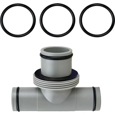 Rallonge en T pour raccord de tuyau de 38 mm à 32 mm, adaptateur de piscine, pour Intex Bestway Coleman, rallonge de raccord de tuyau de piscine (pièce en T 1,25" vers 1,5") (1/5)