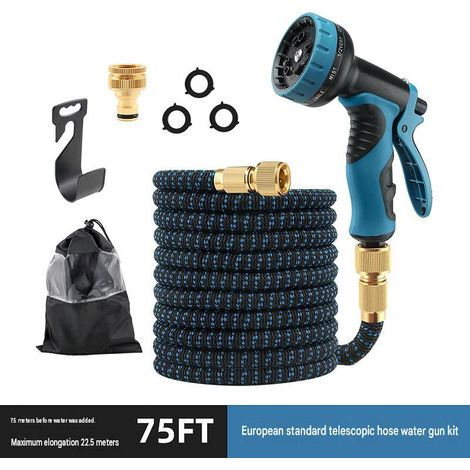Kit tuyau d’arrosage extensible 22,5 m avec pistolet 10 modes de jet, raccords laiton 1/2 et 3/4 pouce pour jardin lavage voiture (1/5)