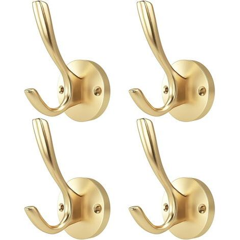 Massive Metallhaken zum Aufhängen von Kleiderhaken, Handtuchhaken zur Wandmontage für Zuhause, Gold