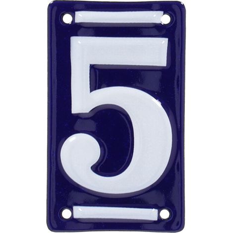 Numero Civico Smaltato 5 7x0.5x11.8 cm Colore Blu