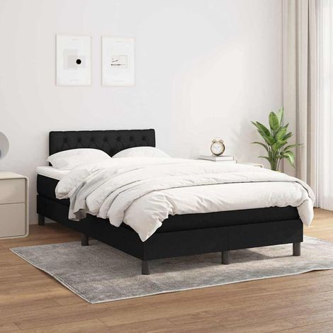 Boxspringbett mit Matratze Schwarz 120x200 cm Stoff (1/5)