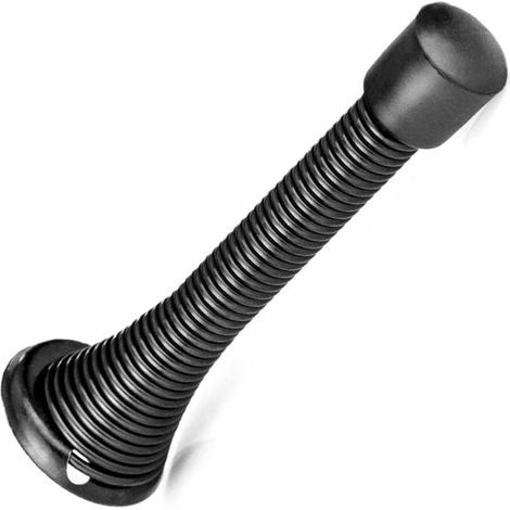 Lot de 10 butées de porte à ressort noires - Butée de porte robuste de 8,25 cm (3 ¼ po) - Butée de porte à ressort traditionnelle avec amortisseur en caoutchouc (1/5)