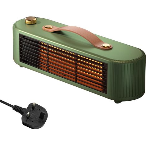 Petit radiateur électrique de bureau, chauffage électrique céramique à chauffe rapide de 800 W, radiateur d'appoint portable PTC avec 2 niveaux de chauffage pour la maison, le bureau et le bureau. (1/4)