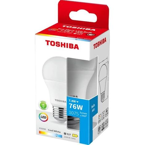 BOMBILLA LED TOSHIBA ECOFLARE A60 E27 7.8W 6500k