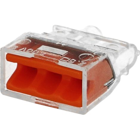 100 bornes Eur'Ohm FastLock pour fil rigide 3 entrées