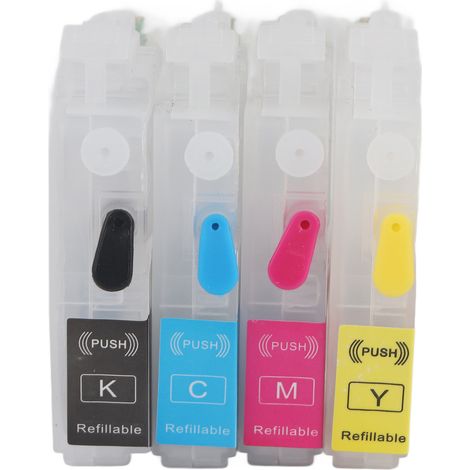 4 Cartouches d'Encre Magenta Bleu Jaune Noir - Recharge d'Impression Haute Qualité pour Imprimantes LC3211 (1/5)