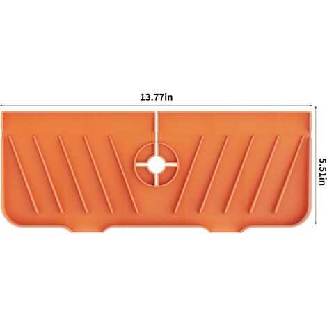 Tapis Anti-Éclaboussures Pour Robinet - En Silicone - 35 x 14 cm - Pour Cuisine Et Salle De Bain - 1 Pièce (1/5)
