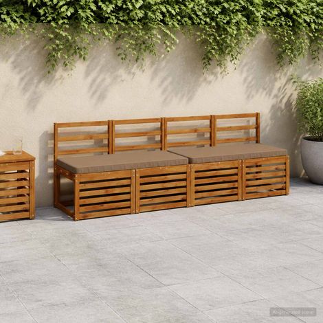 Coussins de banc 2 pièces VUGHT 2 pc 100 % polyester Taupe (1/5)