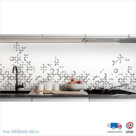 Crédence : Rosaces contemporaines - Couleur Gris platine - Alu composite - 60 - 120 (1/3)
