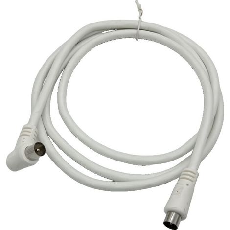 1,5m pour connecter la télévision à l'antenne blanche avec prise d'antenne Tv axiale, fiche mâle (1/4)