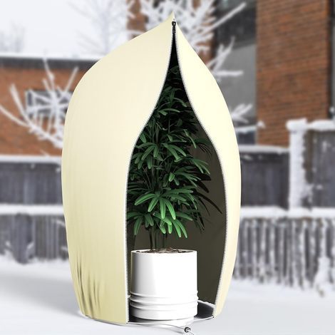 2-Piece Plant Protection Cover, 120x180 cm Non-Woven Fabric with Zipper and Drawstring for Outdoor Trees (1/5)