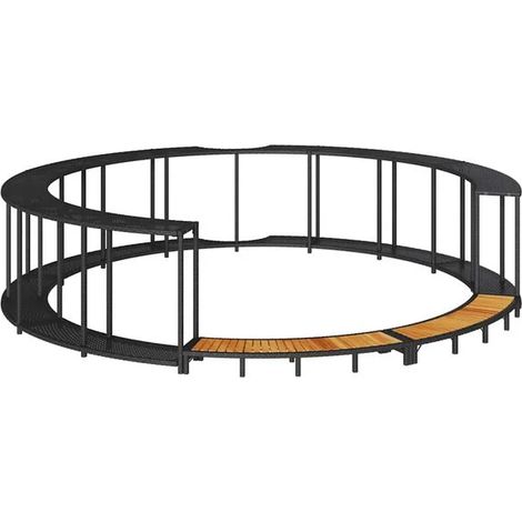 Cadre de spa avec espace de rangement et marches, résine tissée noire