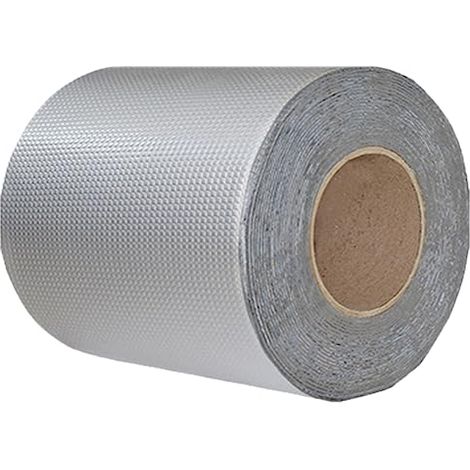 Ruban Butyle en Aluminium,Ruban Super Étanche,Caoutchouc Butyle,Ruban Adhesif Resistant a l Eau,Bande Etancheite Autocollante,Bande Etancheite Toiture,Ruban de Reparation Etanche (20cmx5m) (1/5)