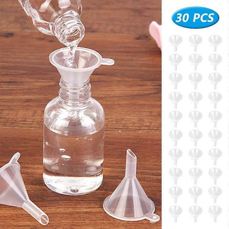 Suef Lot de 30 petits flacons pulvérisateurs en plastique pour parfum, liquide et huile, mini-entonnoirs de laboratoire, fournitures créatives et expérimentales (1/5)