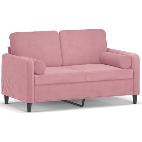 Maison Exclusive - Sofá de 2 plazas con cojines terciopelo rosa 1 (1/5)