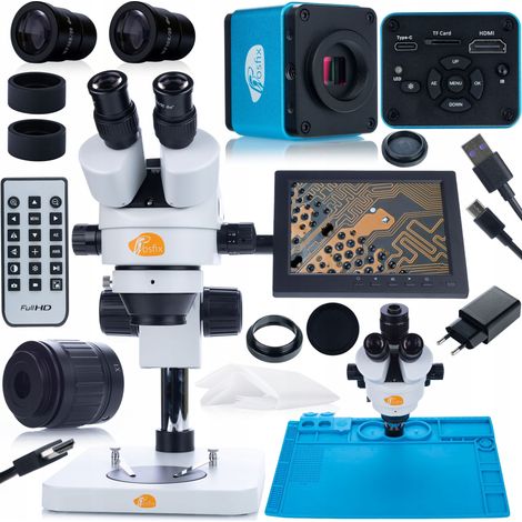 Rosfix Mercury Pro MSMP-T-PS1 Mikroskopset + Aquarius PRO KMAP-HDMI-USBC 8 Kamera Plantes PRO Serie + Silikonmatte 480x320mm + Halterung mit 8" Display (1/5)