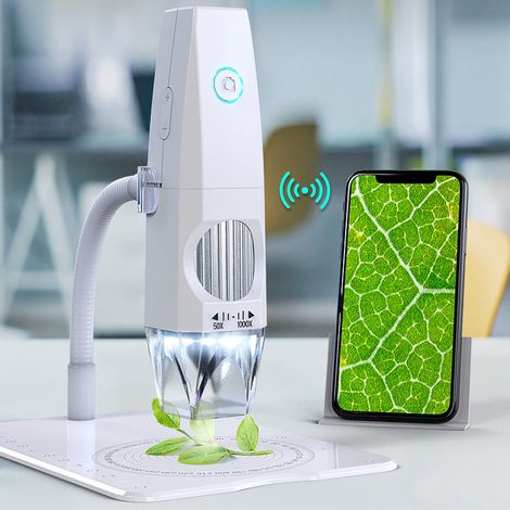 Eosnow 2MP 1080p WiFi -Elektronenmikroskop USB -Mobilephone -Computer, die Foto -Video verbinden, die tragbar mit 8 LED -Leuchten biegsamer Ständer sind (1/5)