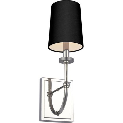 Wandleuchte Wandlampe Feuchtraumlampe Spiegelleuchte Wohnzimmer Stoff chrom LED (1/3)
