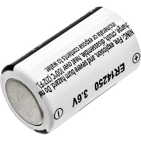 Batterie CoreParts ER14250 4,32 Wh Li-SOCl2 3,6 V 1200 mAh noire pour compteurs d'eau et de gaz, mbxspe-BA007