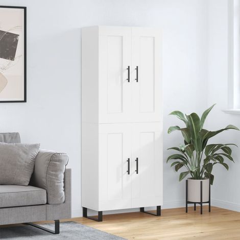 Buffet haut-Armoire de rangement Blanc 69,5x34x180 cm Bois d'ingénierie 693705 (1/5)