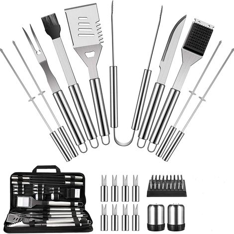 Accessoires pour barbecue, ensemble barbecue, kit barbecue 22 pièces en acier inoxydable-AquaForge (1/5)